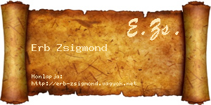 Erb Zsigmond névjegykártya